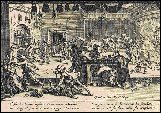 A scene of carnage by Jacques Callot