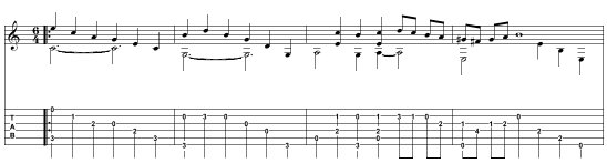 Part of the score, from www.free-scores.com